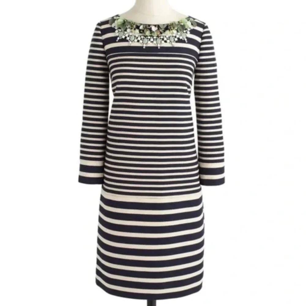 J. Crew Collection Striped Paillette Dress Size 00 Office Business Casual Office